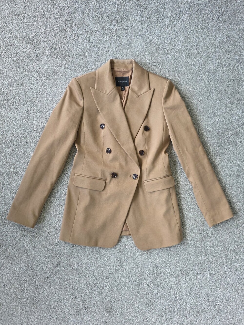 Banana Republic Double-Breasted Camel Blazer